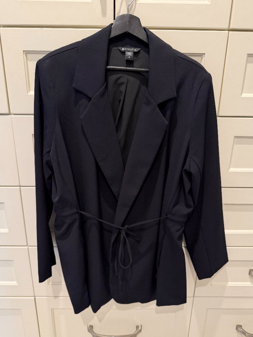 Athleta Black Endless Primatwill Blazer Jacket with Ties Size 18 #860105
